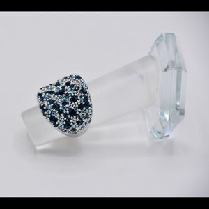 Chelsea Taylor Montana Blue Crystal Sterling Silver Ring / Size 7